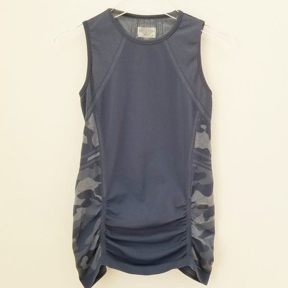 Athleta BLUE Camo Fastest Track Muscle Tank Top - Picture 2 of 6